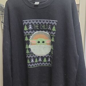 Black Star Wars Sweater with The Child Design